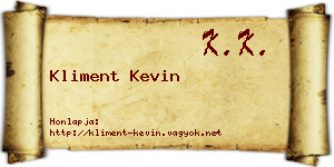 Kliment Kevin névjegykártya